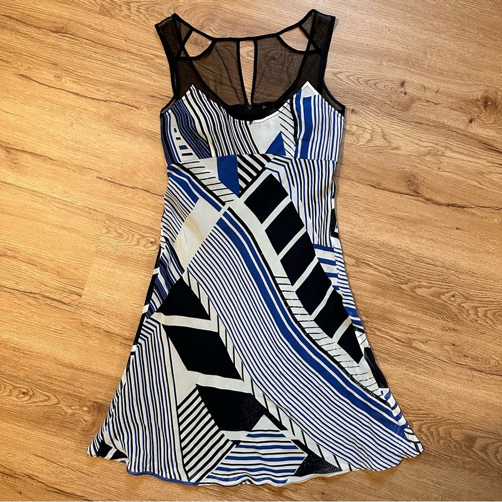 NWT A|X Armani Exchange Silk Abstract Pattern Sleeveless Silk Dress Size 0